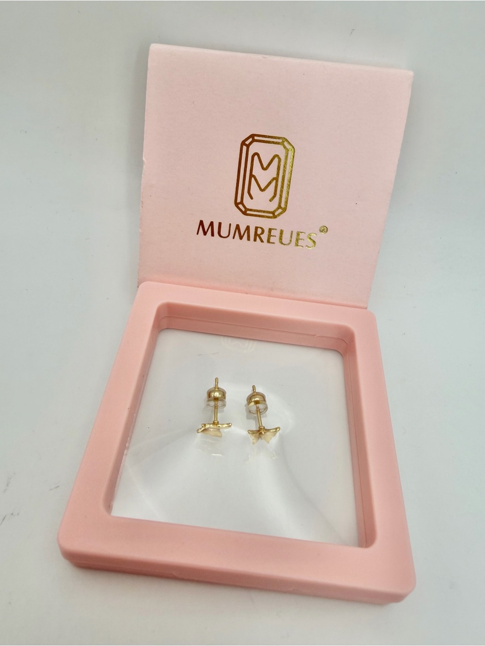 Gold color Butterfly Stud Earrings - Pink Box